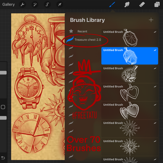 Treasure chest 2.0 *procreate Brush￼Set
