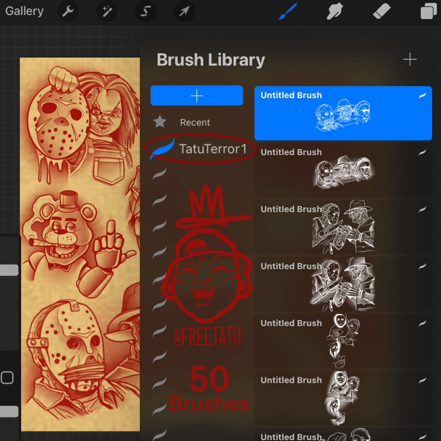 1Tatu Terror *Procreate BrushSet