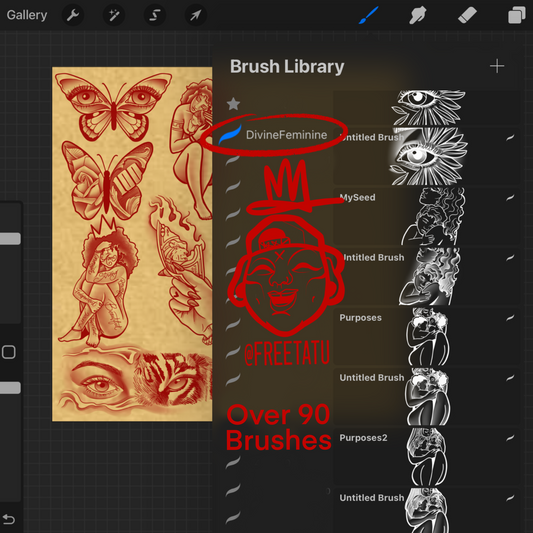 Divine feminine *procreate BrushSet ￼